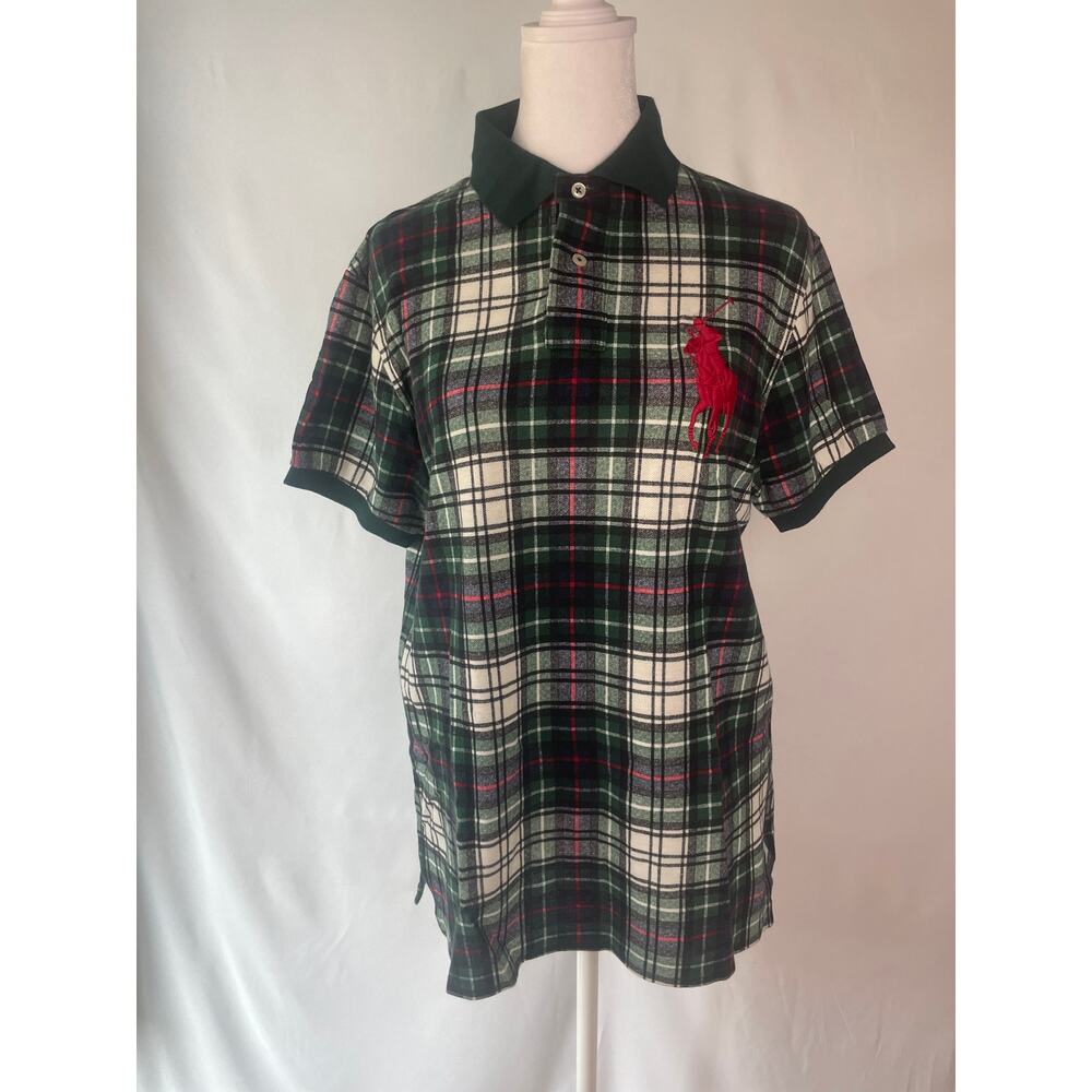 Polo Ralph Lauren Custom Fit Plaid 100% Cotton Sz Small